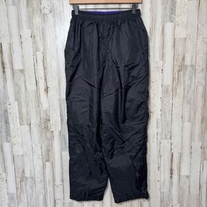 Vintage Y2K Nike Black Purple Straight Leg Track Pants Ankle Zip Mens Small